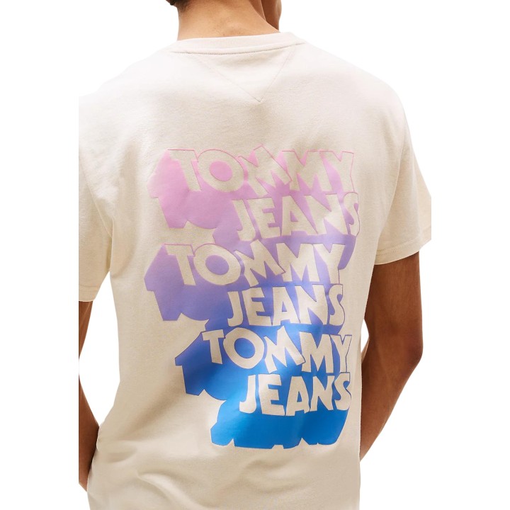 Tommy Hilfiger Jeans camiseta de hombre beige DM0DM21589 detalle posterior