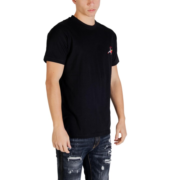 The Bomber camiseta de hombre negra vista de tres cuartos