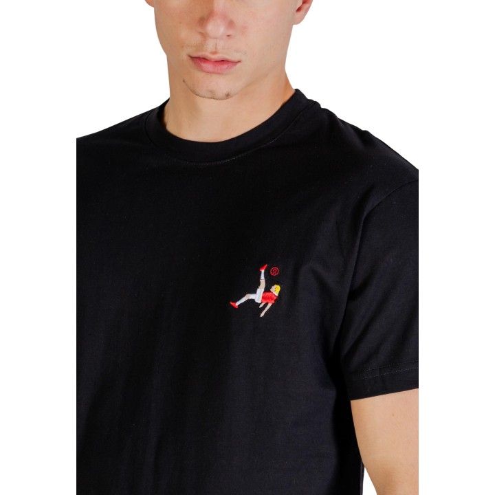 The Bomber camiseta de hombre negra detalle del bordado frontal