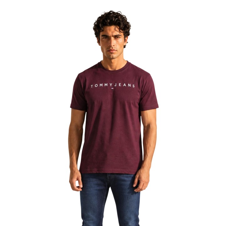 Tommy Hilfiger Jeans camiseta de hombre burdeos en vista frontal
