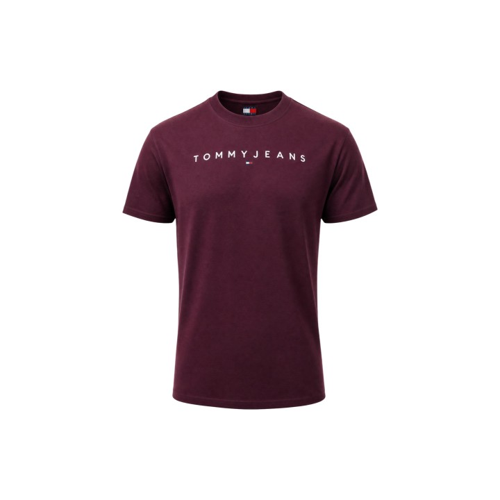 Tommy Hilfiger Jeans camiseta de hombre burdeos en vista frontal