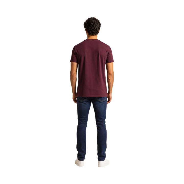 Tommy Hilfiger Jeans camiseta de hombre burdeos en vista posterior