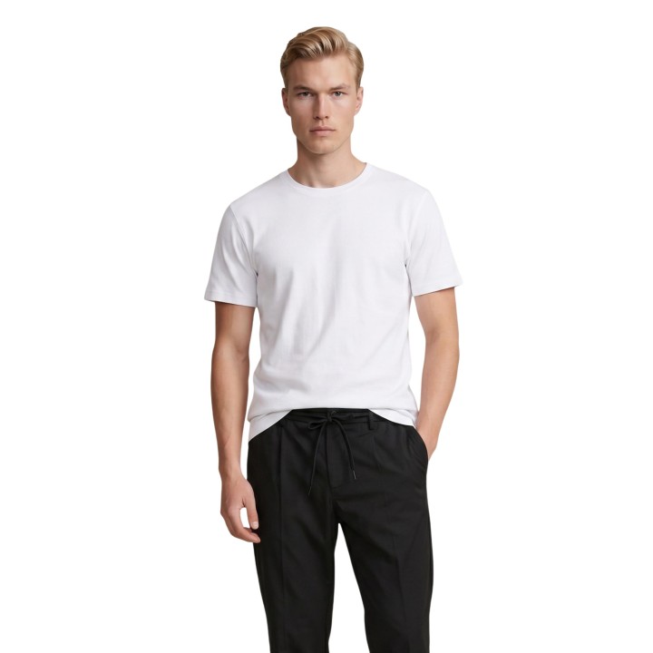 YOS EDGAR camiseta de hombre blanca de jersey Supima vista frontal