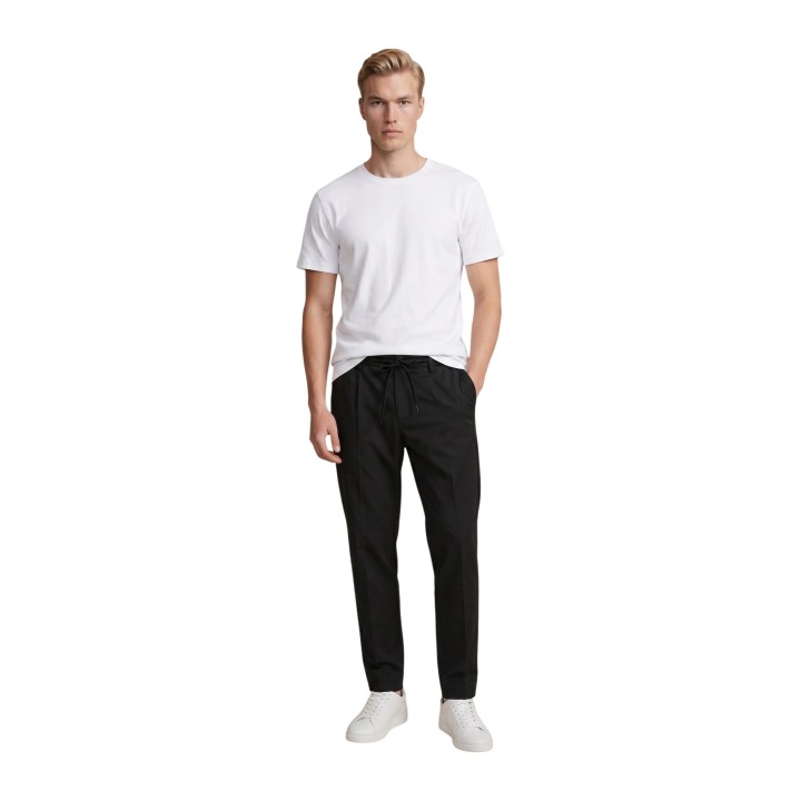 YOS EDGAR camiseta de hombre blanca de jersey Supima vista de tres cuartos
