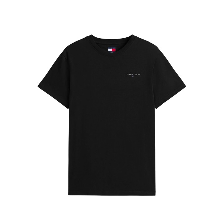 Detalle de camiseta negra Tommy Hilfiger Jeans para hombre