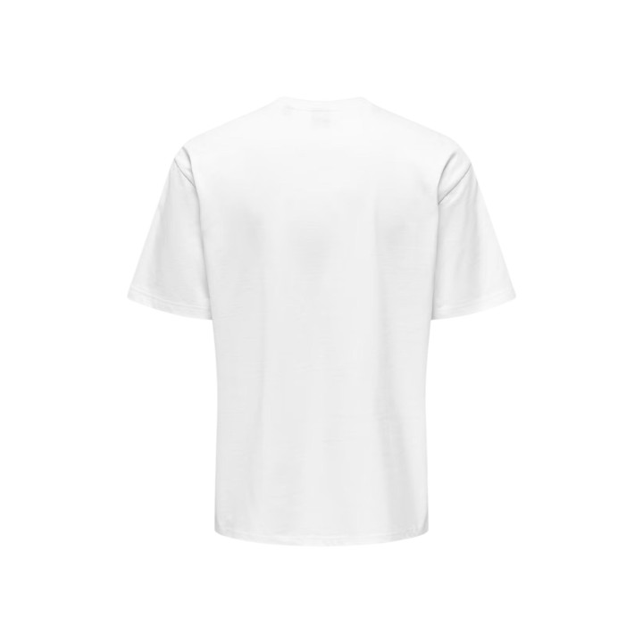 Camiseta Only & Sons de hombre blanca vista posterior