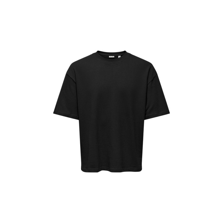 Only & Sons camiseta de hombre negra Onslenny Ovz vista frontal de la prenda