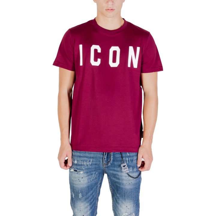Camiseta Icon para hombre en color burdeos vista frontal