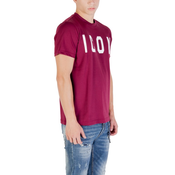 Camiseta Icon para hombre en color burdeos vista lateral