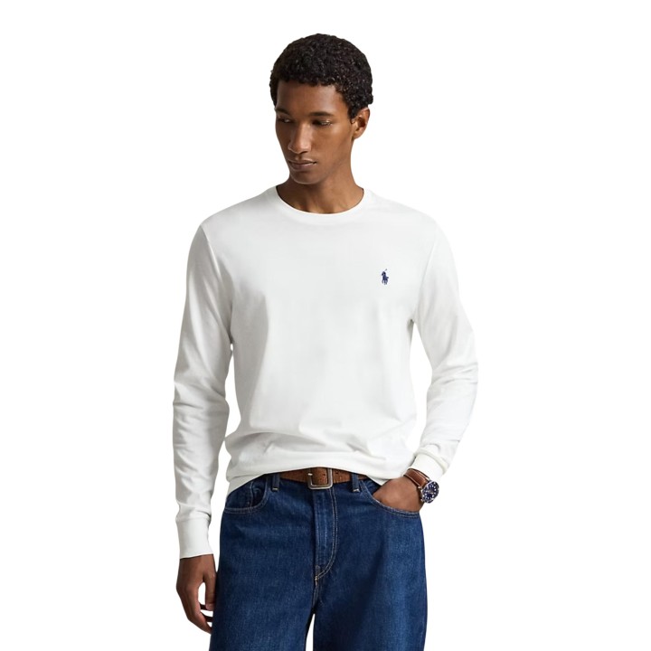 Ralph Lauren camiseta de hombre blanca de manga larga vista frontal