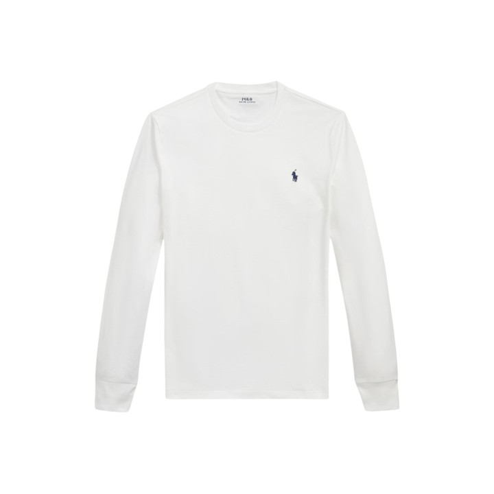 Ralph Lauren - camiseta de manga larga Crew-Sleep-Top de algodón blanca de hombre