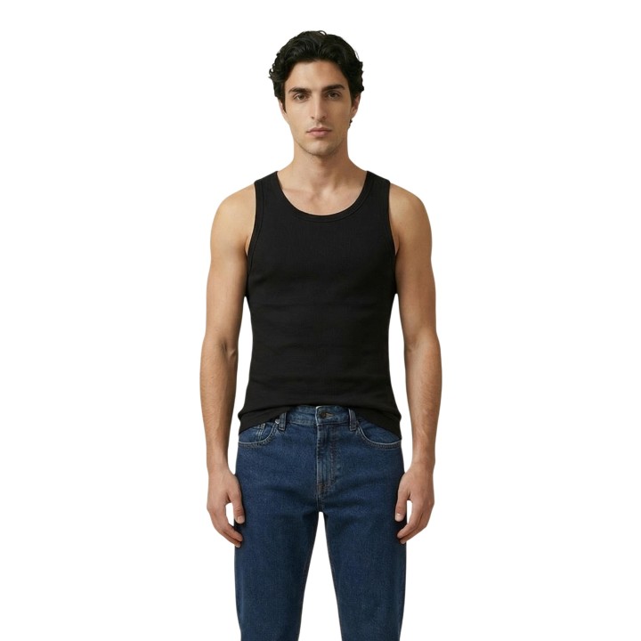 Camiseta negra Calvin Klein Jeans para hombre LV04RF272G vista frontal