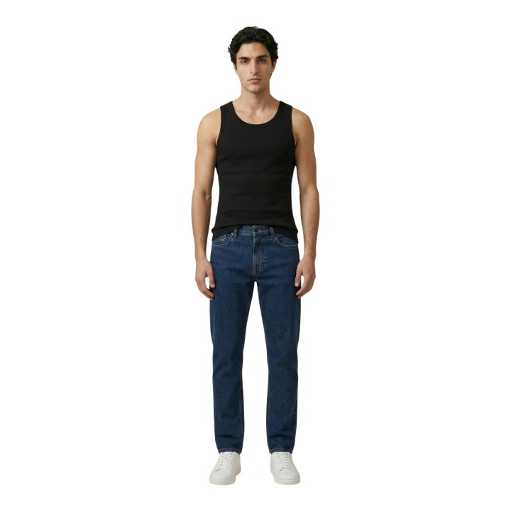 Camiseta negra Calvin Klein Jeans para hombre LV04RF272G vista frontal completa