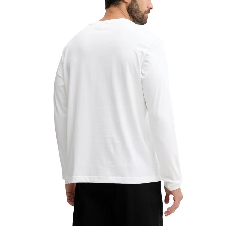 Camiseta de hombre Calvin Klein Jeans blanca de manga larga vista posterior