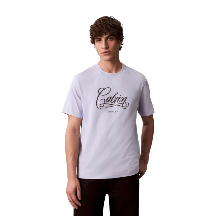 Calvin Klein Jeans camiseta de hombre azul claro vista frontal