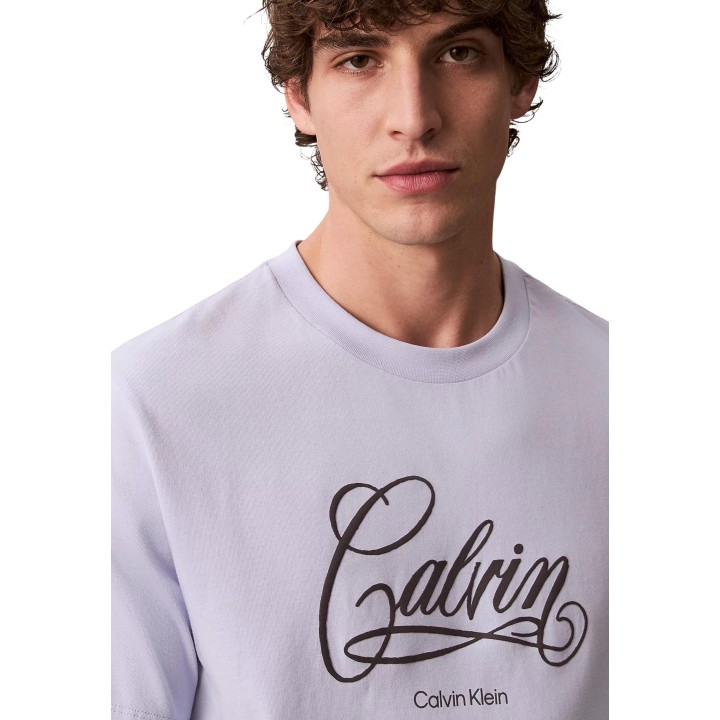 Calvin Klein Jeans camiseta de hombre azul claro detalle frontal