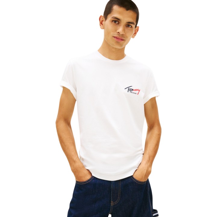 Camiseta blanca de hombre Tommy Hilfiger Jeans DM0DM22538 vista frontal