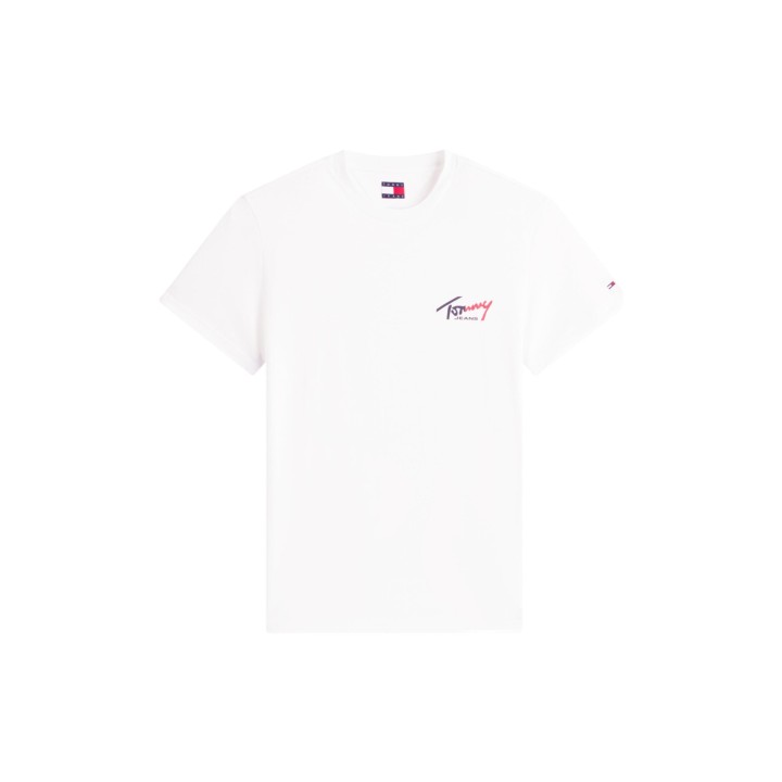 Camiseta blanca de hombre Tommy Hilfiger Jeans DM0DM22538 detalle frontal