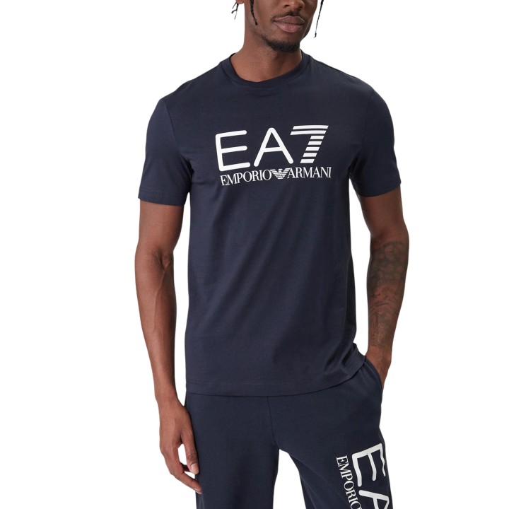 Camiseta EA7 de hombre azul oscuro vista frontal modelo 7M001412 AF22264