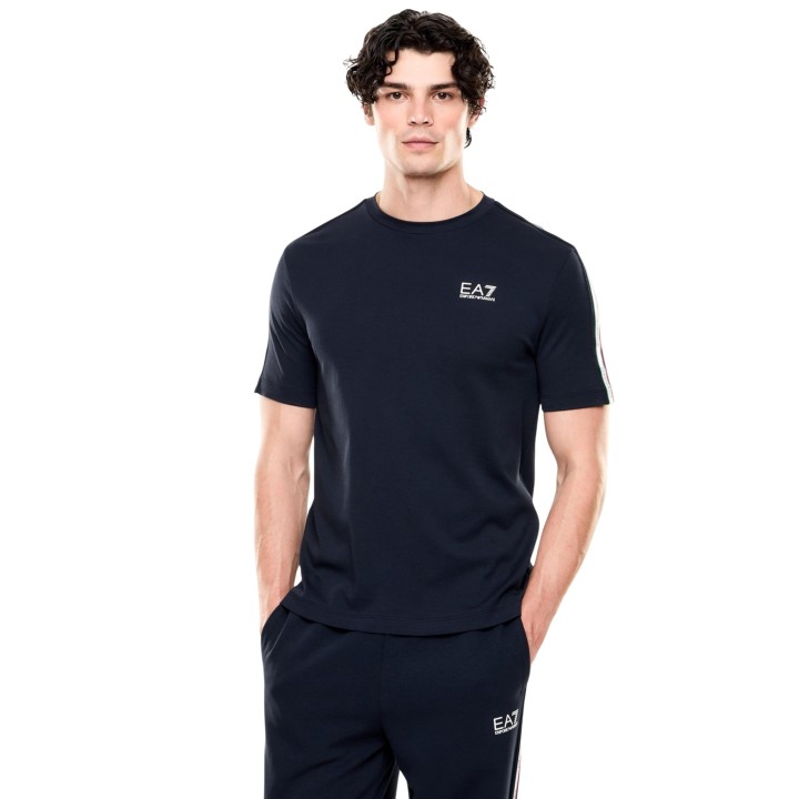EA7 camiseta azul de hombre modelo 7M001861 AF12503 vista frontal en modelo