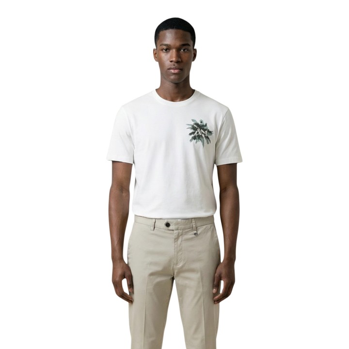 Camiseta Antony Morato de hombre color crema con estampado vista frontal