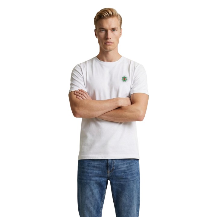 Only & Sons camiseta de hombre blanca Onsfred Life Eye Rlx Ss Tee 22037618 vista frontal