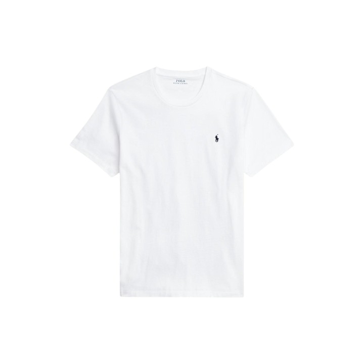 Camiseta de hombre Ralph Lauren blanca con logo azul vista frontal