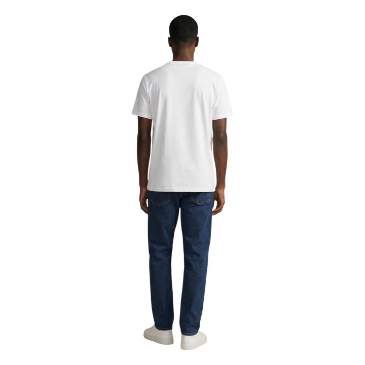 Ralph Lauren camiseta de hombre blanca 714931650003 en vista posterior de tres cuartos