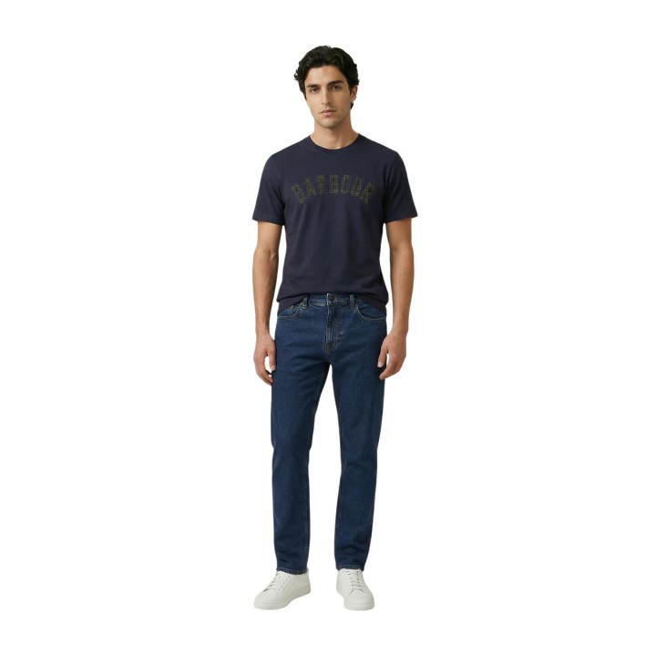 Barbour camiseta de hombre Berwick Tartan MTS1562 azul oscuro vista frontal