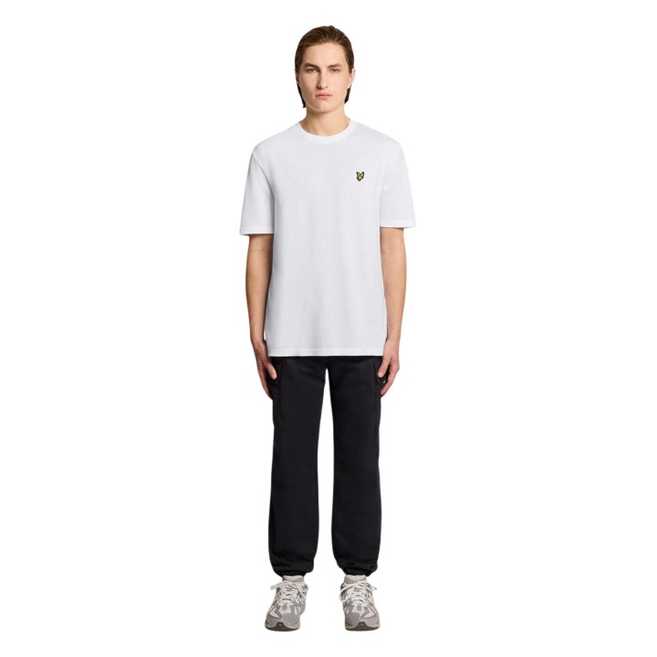 Lyle & Scott camiseta de hombre blanca de jacquard modelo TS2406V vista frontal completa