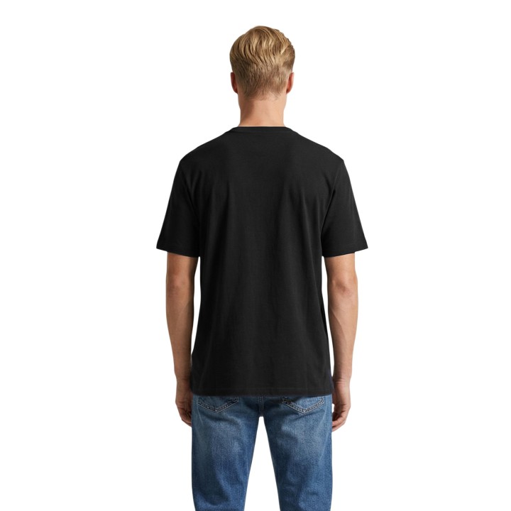 Camiseta negra de hombre Tommy Hilfiger Jeans en detalle posterior