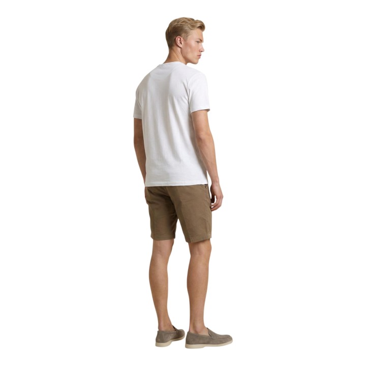 Camiseta blanca de hombre YOS SLE6TS010340U vista posterior de tres cuartos