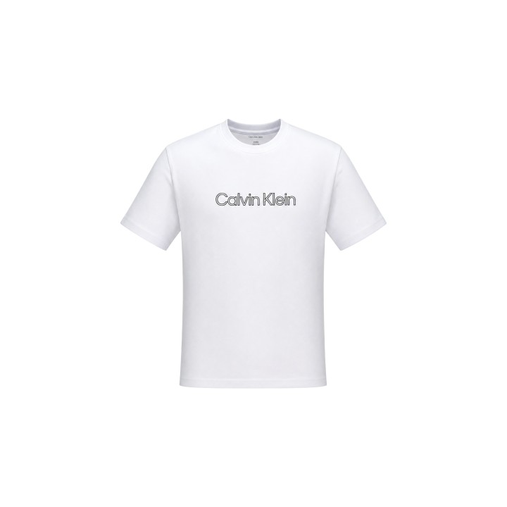 Camiseta Calvin Klein Jeans de hombre blanca vista frontal del producto