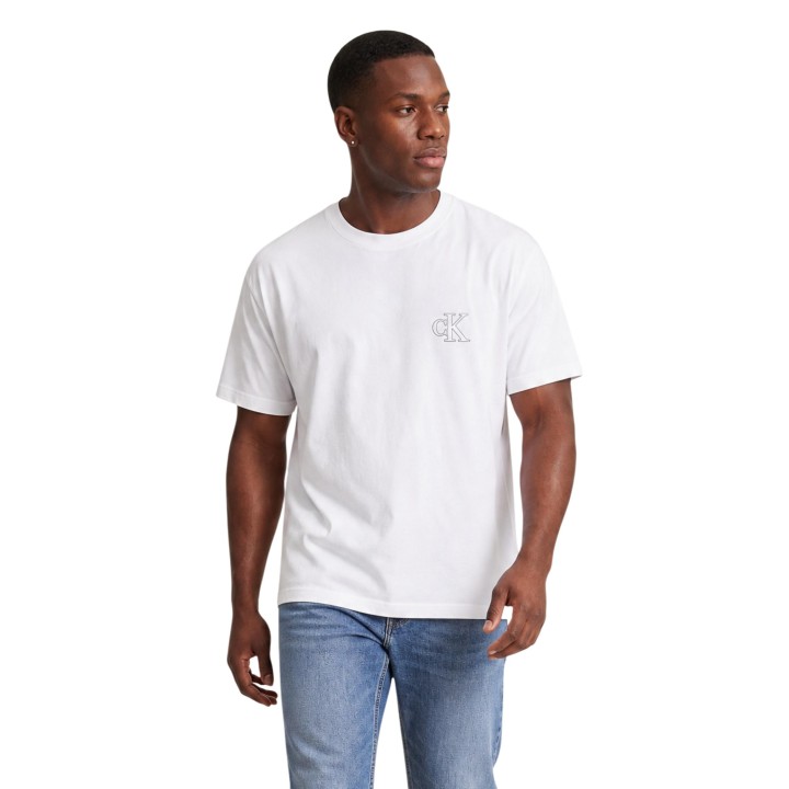 Calvin Klein Jeans camiseta blanca de hombre LV04RG220G vista de tres cuartos