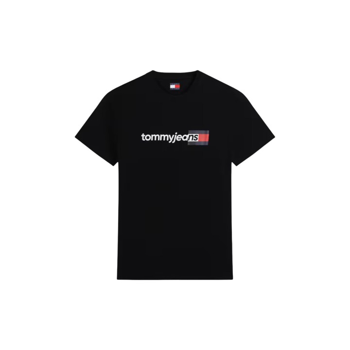 Camiseta negra de hombre Tommy Hilfiger Jeans DM0DM23406 vista frontal