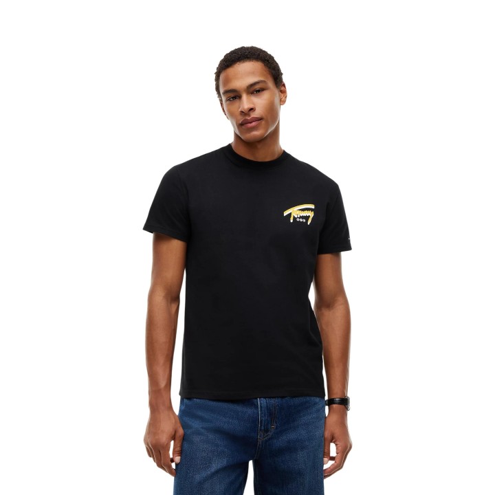 Camiseta negra de hombre Tommy Hilfiger Jeans DM0DM23542 vista frontal