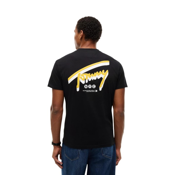 Camiseta negra de hombre Tommy Hilfiger Jeans DM0DM23542 vista posterior