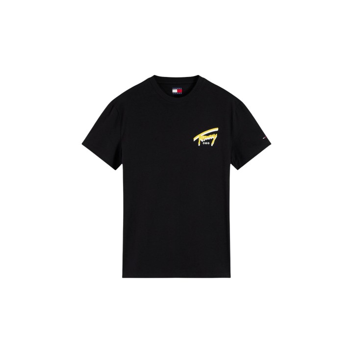 Camiseta negra de hombre Tommy Hilfiger Jeans DM0DM23542 vista frontal de la prenda