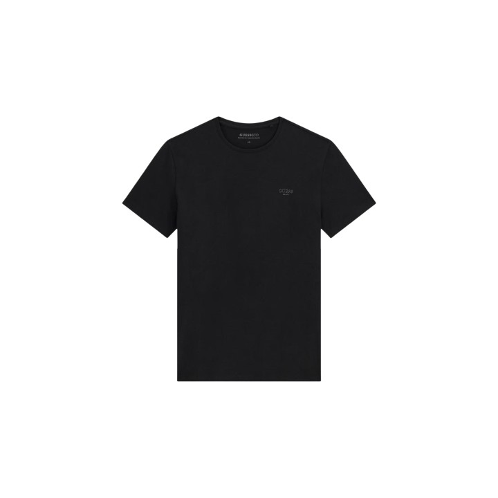 Camiseta Guess de hombre negra de manga corta vista frontal