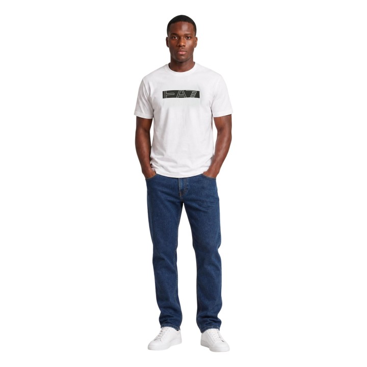 EA7 camiseta de hombre blanca y negra 7M002415 AF10375 vista frontal completa