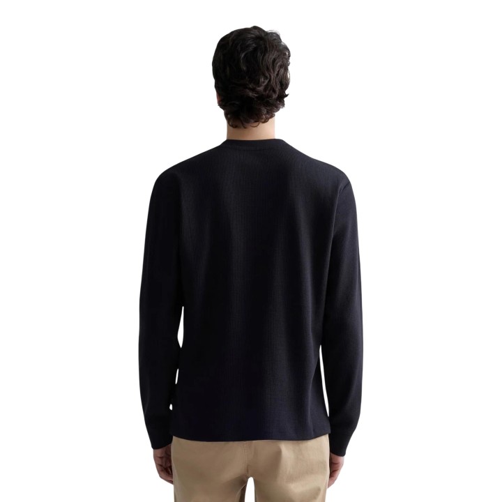 Replay camiseta de hombre negra de tejido waffle M3101 vista posterior