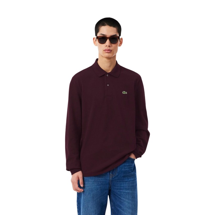 Lacoste camiseta de manga larga para hombre color grape violet vista frontal