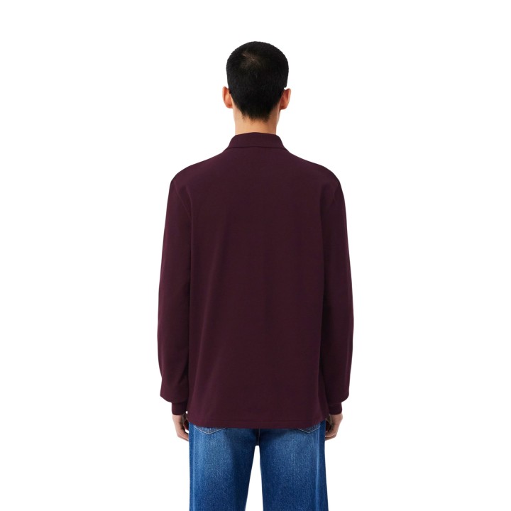 Lacoste camiseta de manga larga para hombre color grape violet vista posterior