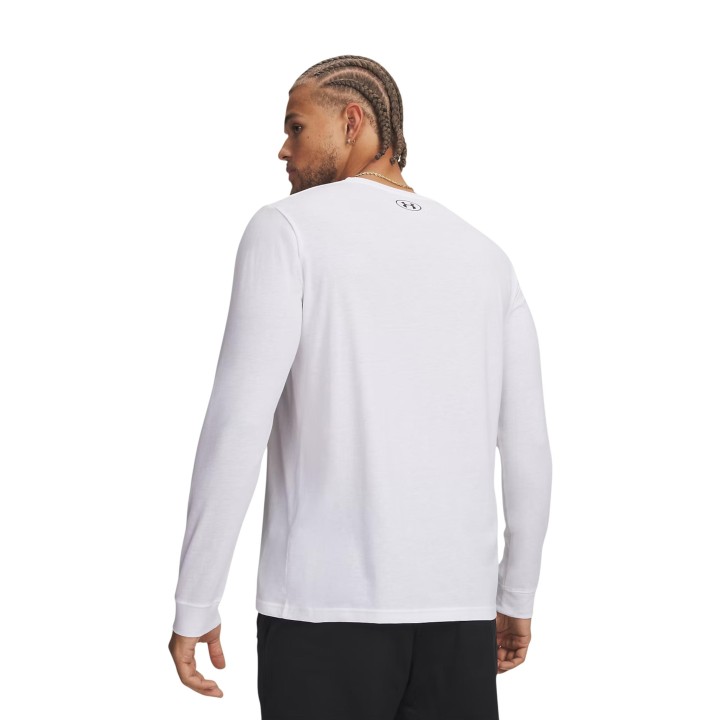 Under Armour camiseta de hombre blanca UA Sportstyle manga larga vista posterior