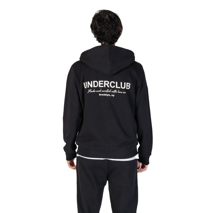 Underclub sudadera de hombre negra con capucha vista posterior