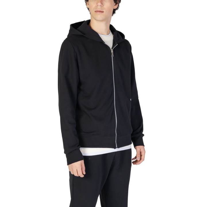 Underclub sudadera de hombre negra con capucha vista tres cuartos