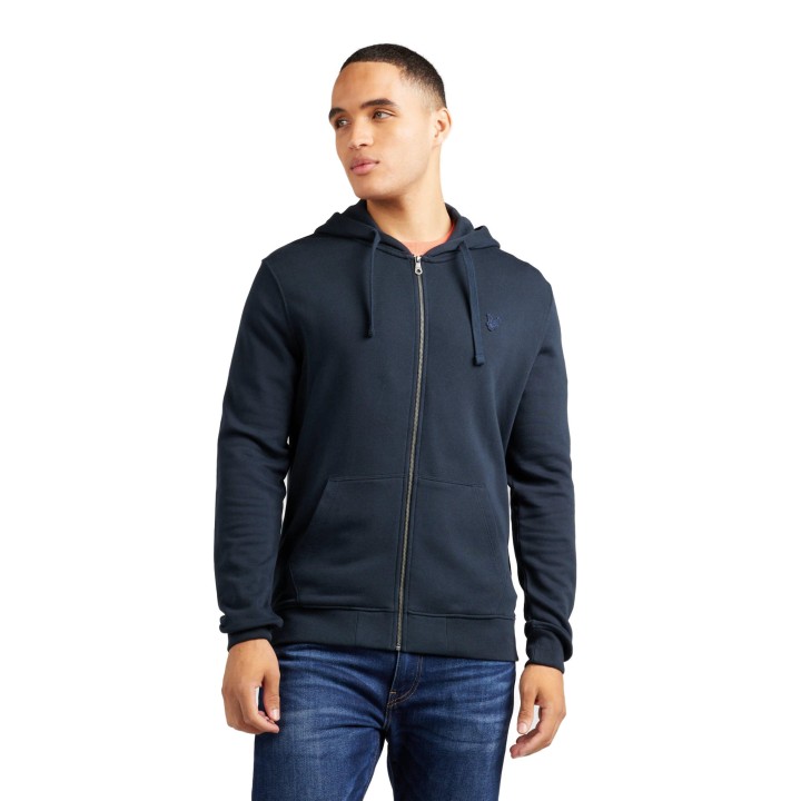 Refrigiwear ML420TON sudadera azul de hombre con capucha vista frontal en modelo
