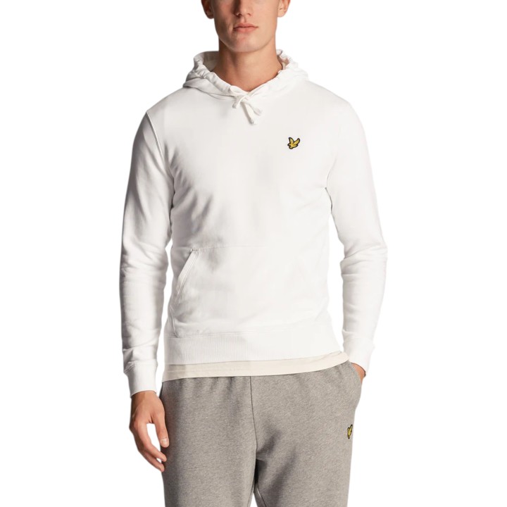 Lyle & Scott ML1139V sudadera blanca de hombre con capucha vista frontal