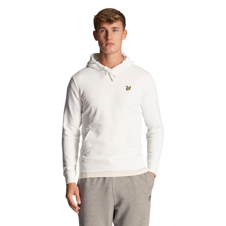 Lyle & Scott ML1139V sudadera blanca de hombre con capucha vista frontal