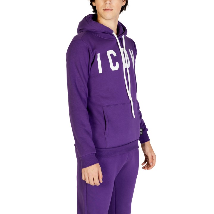 Icon sudadera con capucha para hombre violeta vista de tres cuartos